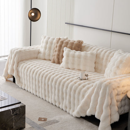 Luxe Ripple Faux Fur Sofa Cover - Modern, Stylisch & Langlebig Sofa Schutz | Brehn