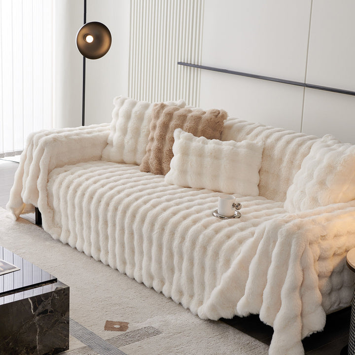 Luxe Ripple Faux Fur Sofa Cover - Modern, Stylisch & Langlebig Sofa Schutz | Brehn