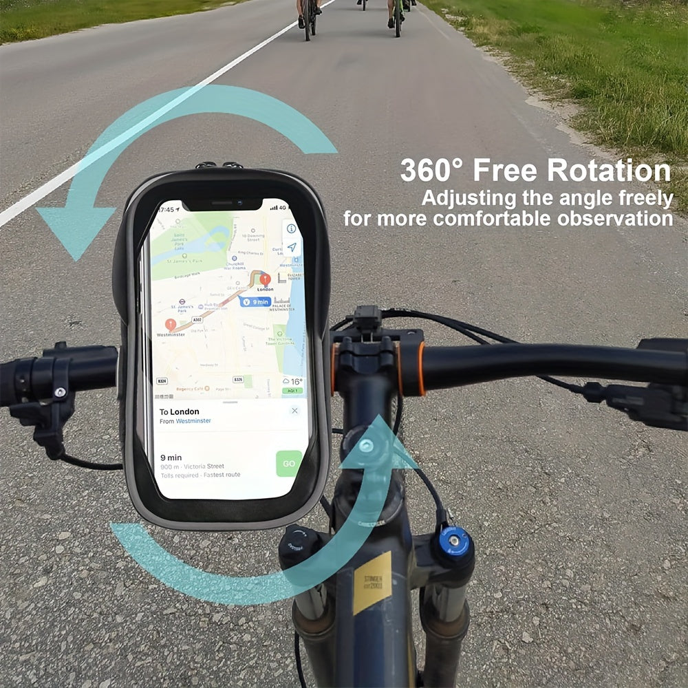 Wasserdichter Handyhalter für Fahrrad und Motorrad – 360° drehbar und geeignet für 4,5–6,4 Zoll | Brehn