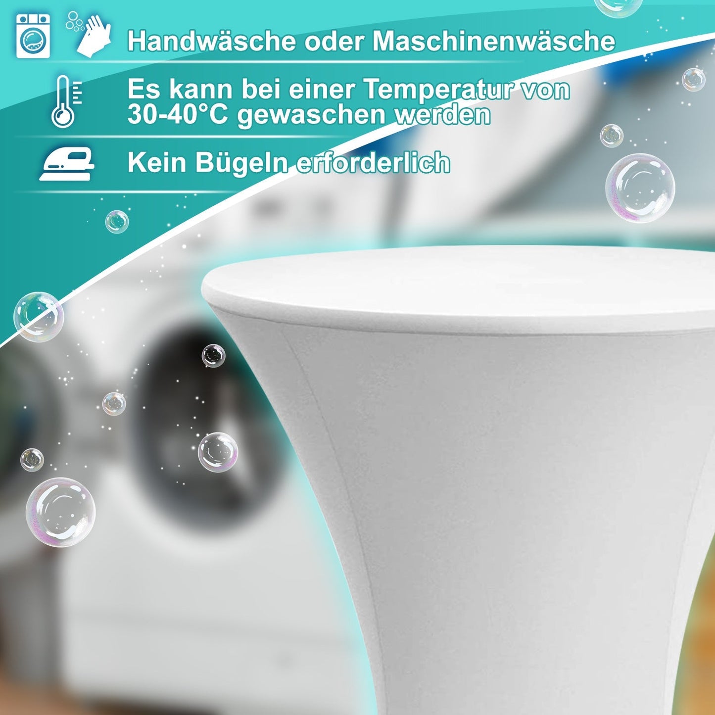 Stehtischhusse Stretch Rund Stehtisch Husse Weiß | Brehn