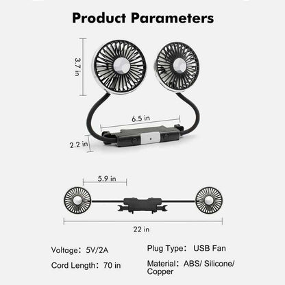 Sommer Dual-Head USB Schlauchventilator | Brehn