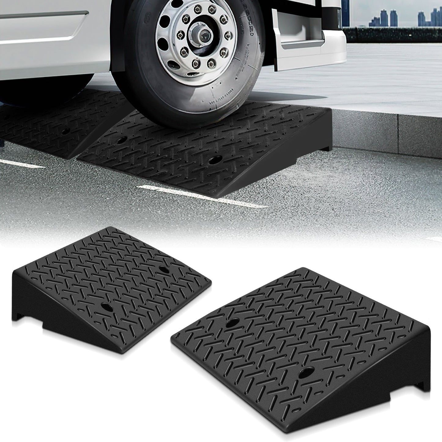 2er Pack Bordsteinrampe Gummi Auffahrrampe 3T | Brehn