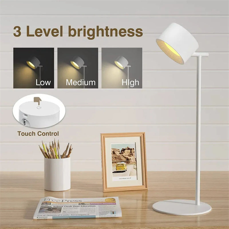 Berührungsempfindliche LED-Tischlampe mit magnetischem Sockel. | Brehn
