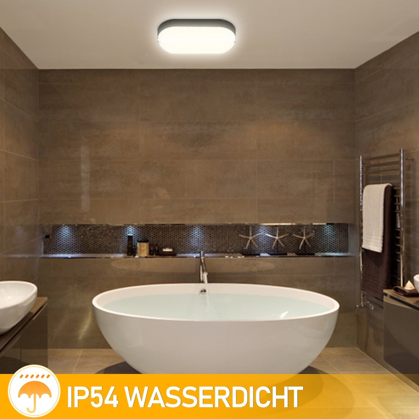 15W LED Feuchtraumleuchte IP54 2 Stück | Brehn