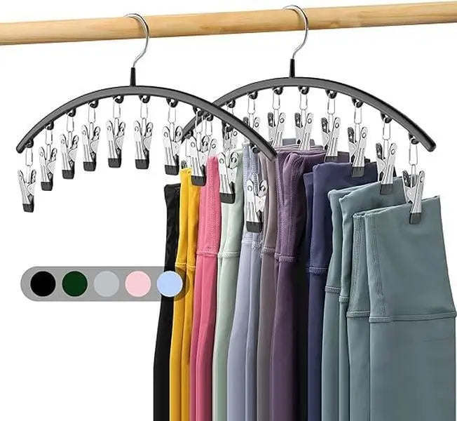 2-teilige Set Leggings Organizer Kleiderbügel – mit 20 Clips für platzsparende Aufbewahrung!