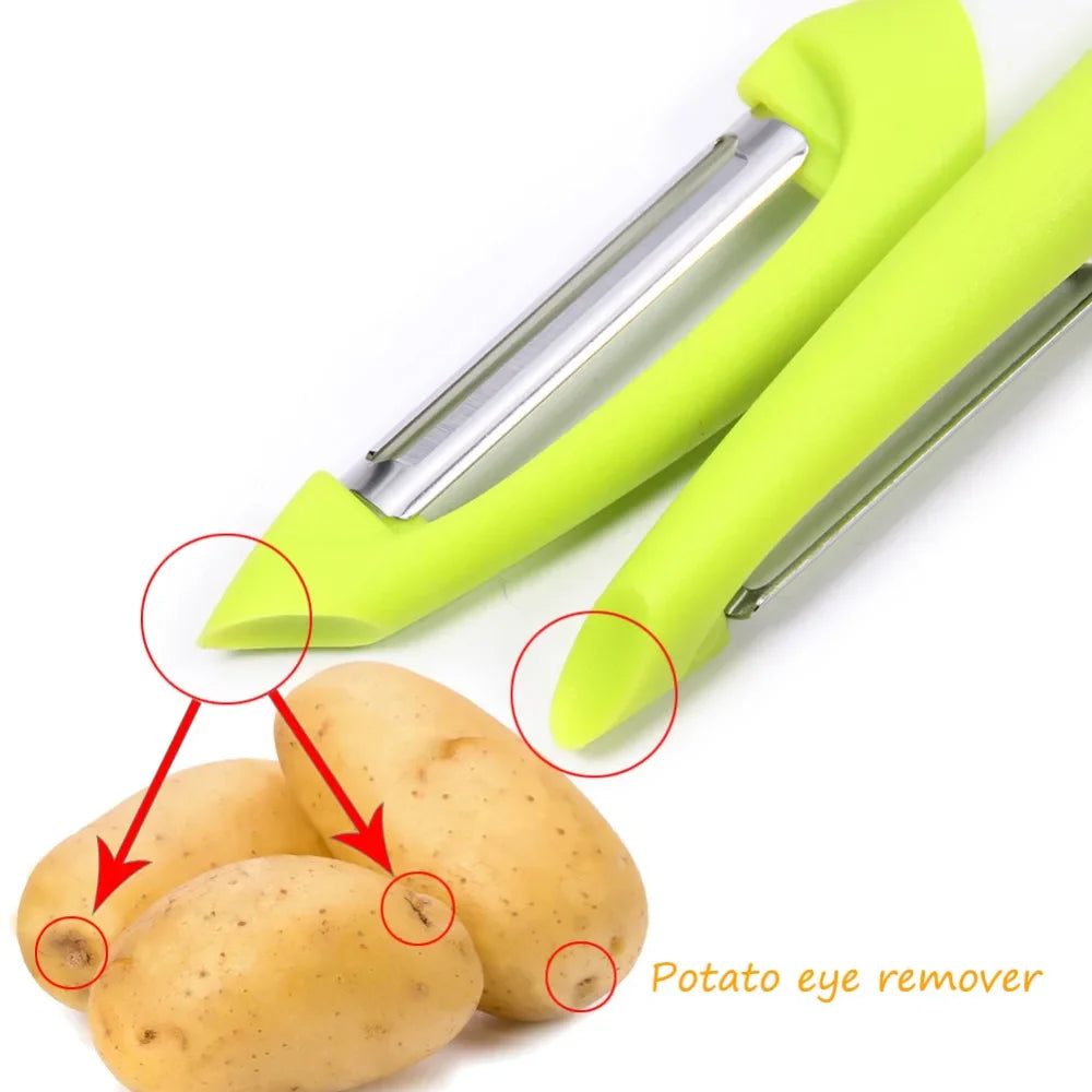 2 Stück Ultra Scharfe Edelstahl Klinge Obst- und Gemüse Schäler Set | Brehn
