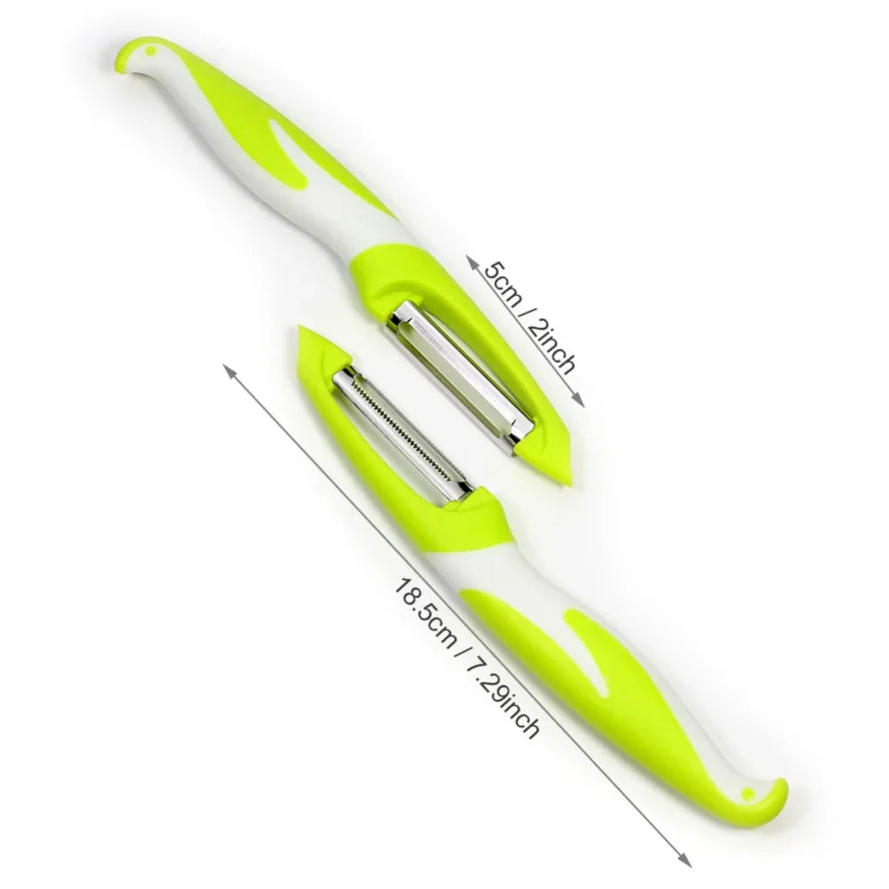 2 Stück Ultra Scharfe Edelstahl Klinge Obst- und Gemüse Schäler Set | Brehn