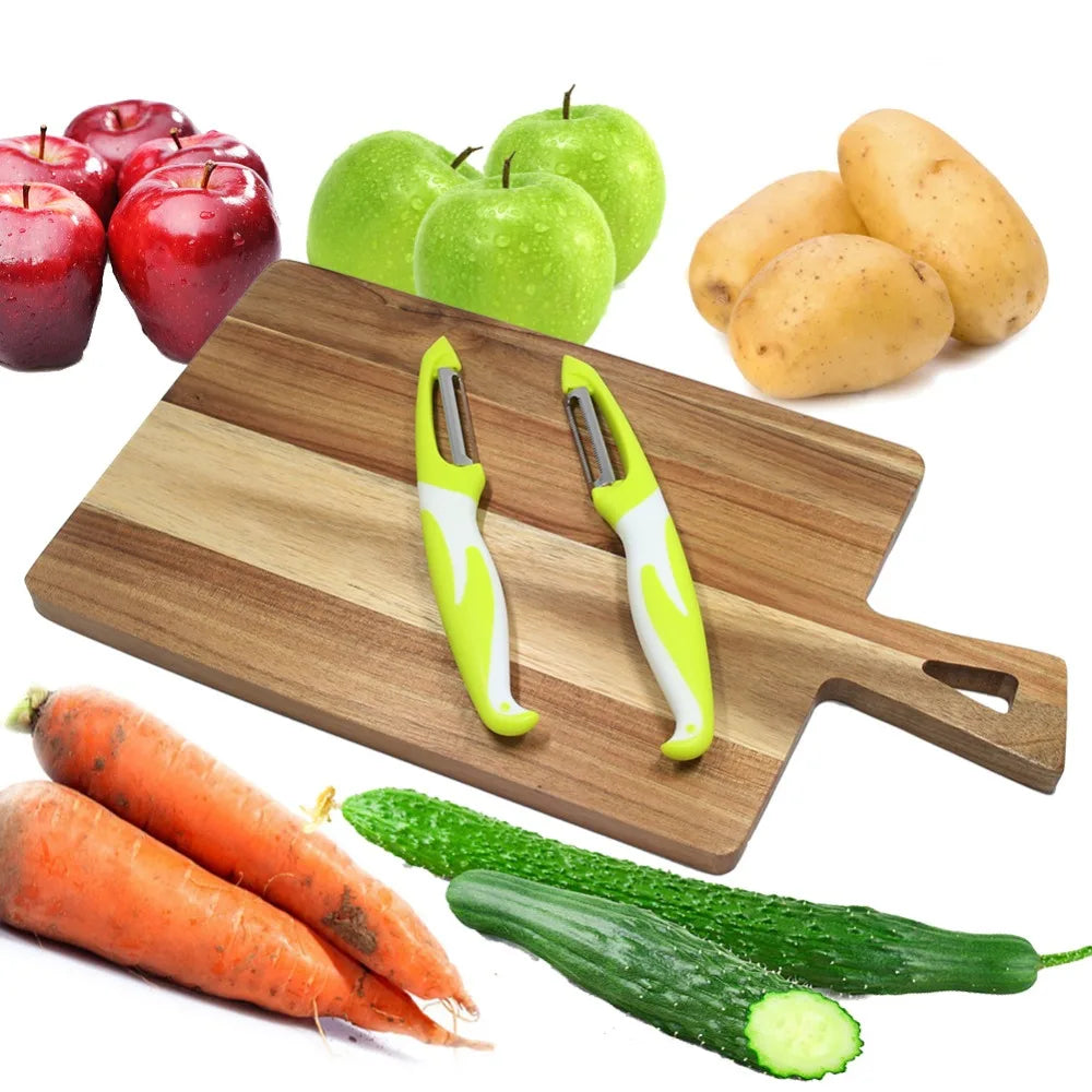 2 Stück Ultra Scharfe Edelstahl Klinge Obst- und Gemüse Schäler Set | Brehn