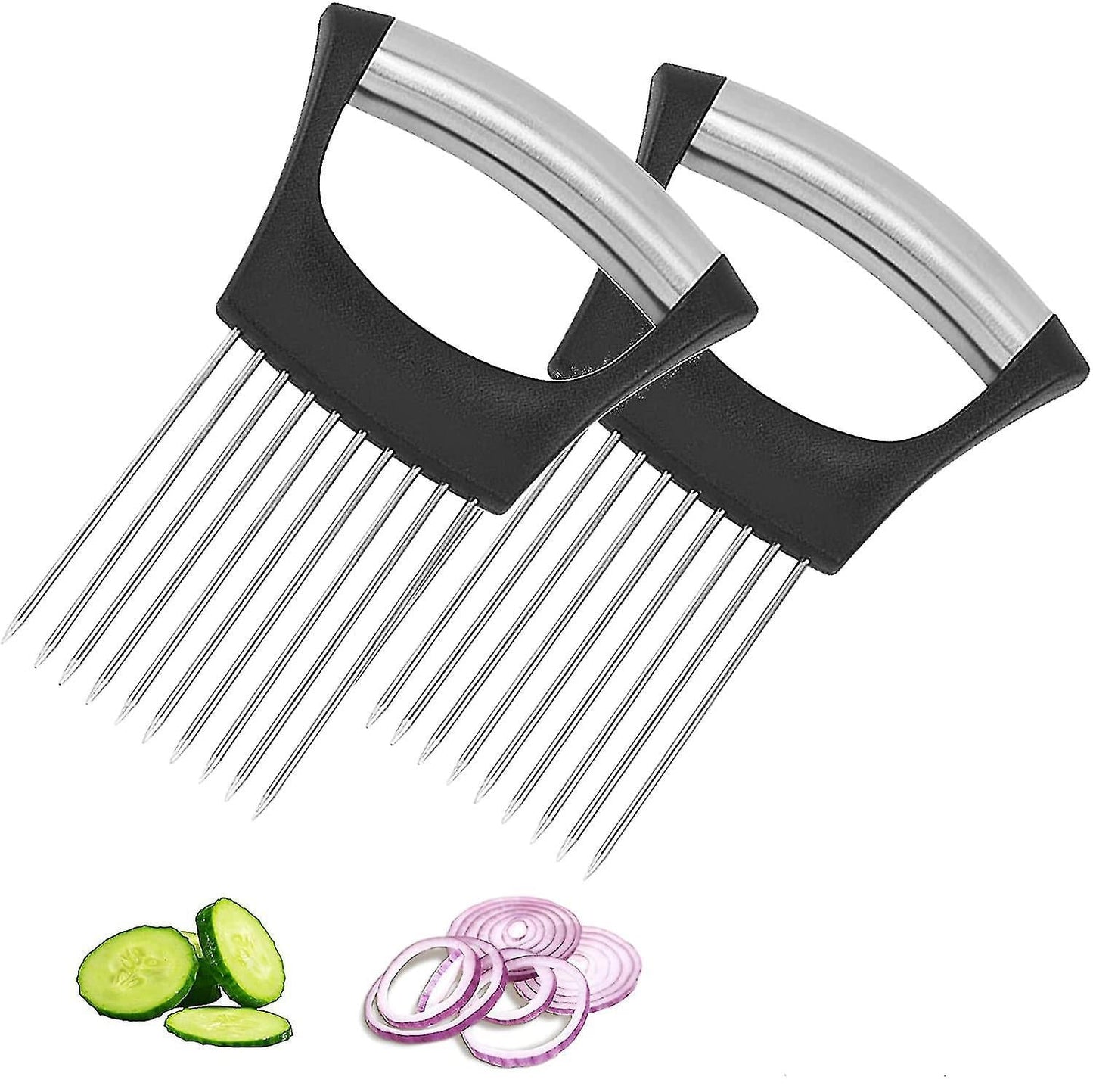 Edelstahl Zwiebel Cutter Halter, Lebensmittel Schneider Assistent Tomatenschneider Halter | Brehn