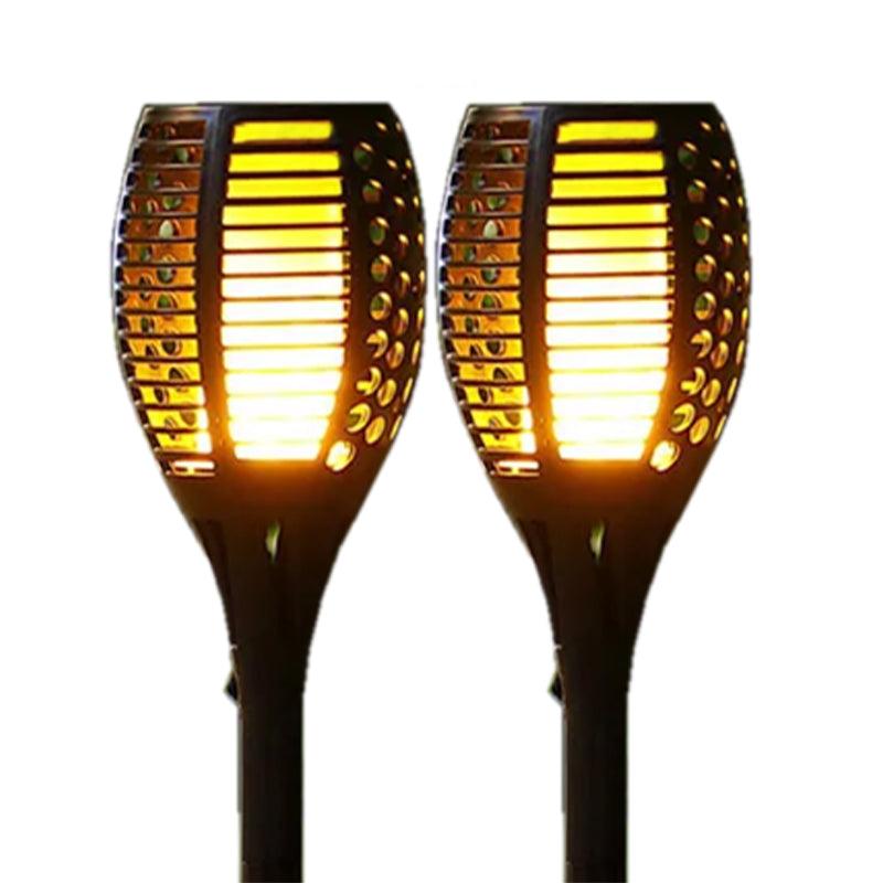 Solarbetriebene Gartenfackel mit Flammeneffekt - LED-Taschenlampe für Außenbereich, Wetterfest und Energiesparend | Brehn