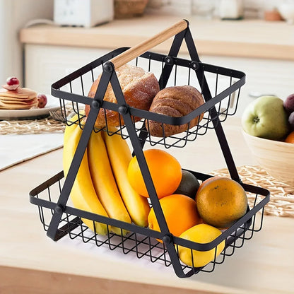 Stylische 3-Schichten Obstschale – Kompakter und eleganter Küchenorganisator