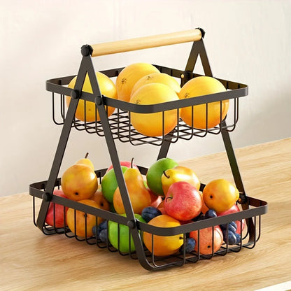 Stylische 3-Schichten Obstschale – Kompakter und eleganter Küchenorganisator