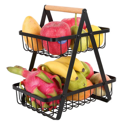 Stylische 3-Schichten Obstschale – Kompakter und eleganter Küchenorganisator