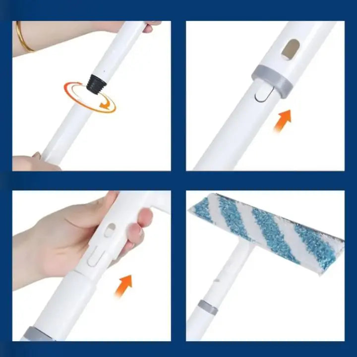 3-in-1 Fensterreiniger mit Verlängerung & Sprühfunktion + 3 Tücher