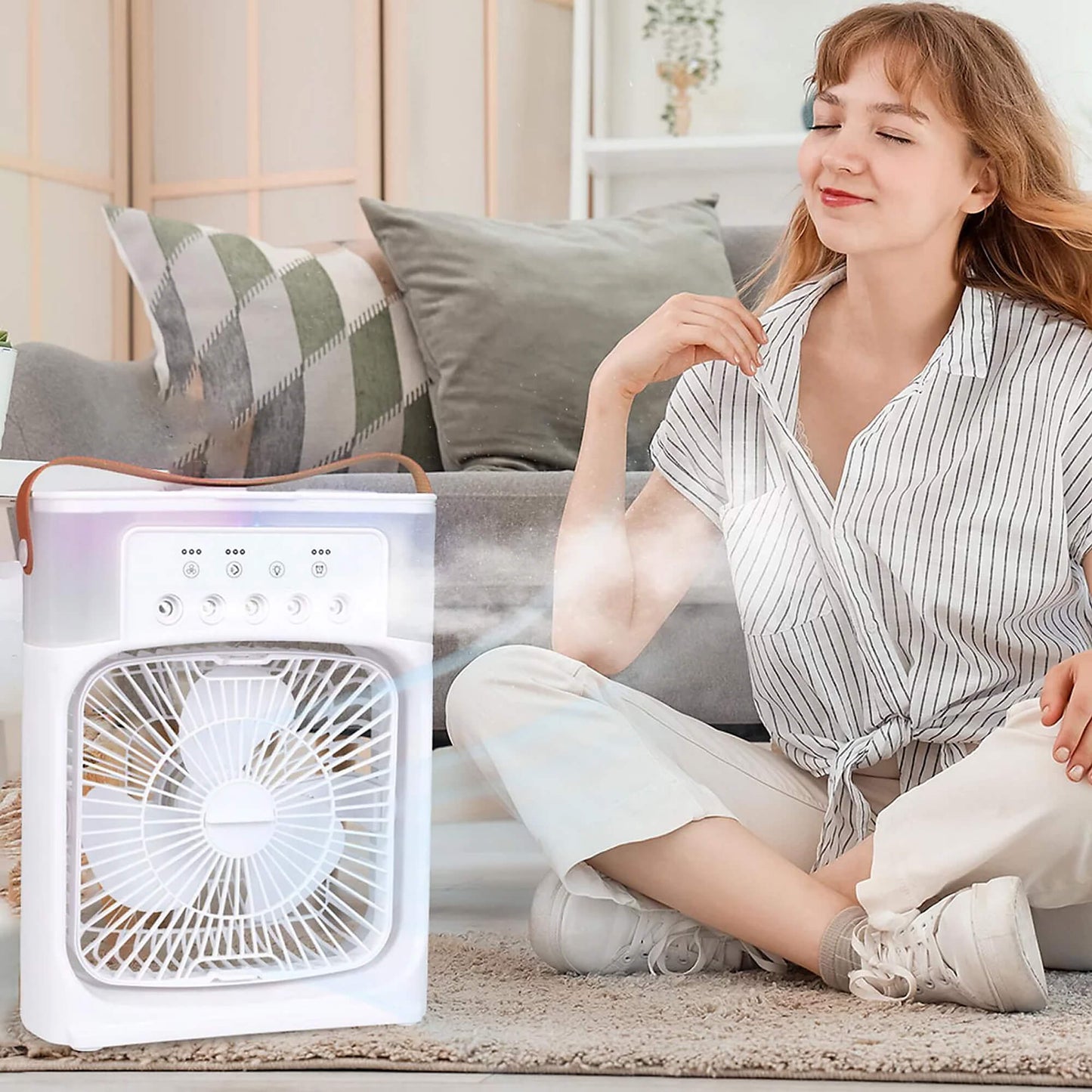 3-in-1 Luftkühler Luftbefeuchter | Tragbar, einstellbare Lüftergeschwindigkeiten & Ideal für Schlafzimmer, Büros & kleine Räume | Brehn