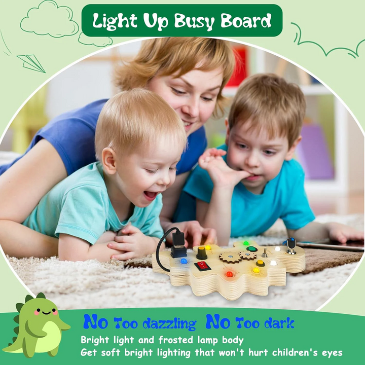 Brehn | Kreatives Dino-Pinnboard & Beschäftigungsbrett - Für Kleinkinder im Alter von 2-4 Jahren