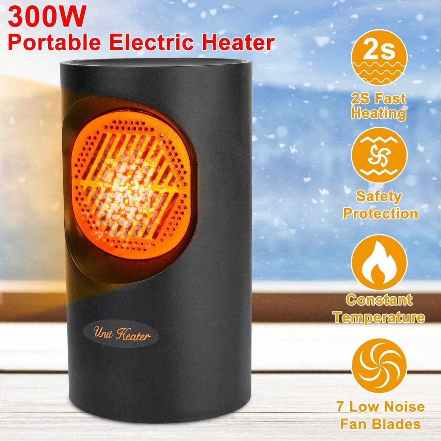 Brehn | 300W Tragbarer Elektrischer Mini-Heizer