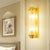 Zylinder Schlafzimmer Wandlampe Wandleuchte Vintage Klarglas 2 Köpfe Gold LED Wandbeleuchtung Fixture | Brehn