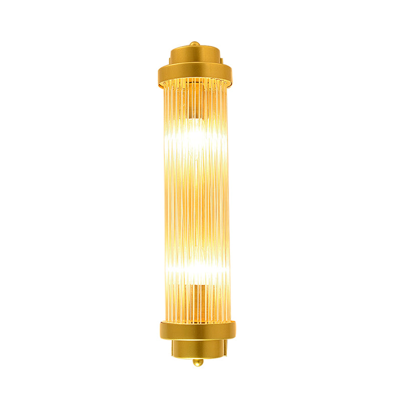 Zylinder Schlafzimmer Wandlampe Wandleuchte Vintage Klarglas 2 Köpfe Gold LED Wandbeleuchtung Fixture | Brehn