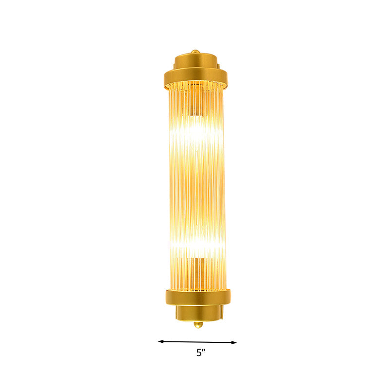 Zylinder Schlafzimmer Wandlampe Wandleuchte Vintage Klarglas 2 Köpfe Gold LED Wandbeleuchtung Fixture | Brehn