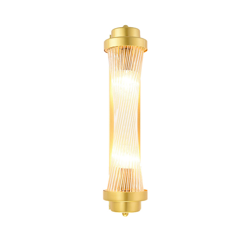 Zylinder Schlafzimmer Wandlampe Wandleuchte Vintage Klarglas 2 Köpfe Gold LED Wandbeleuchtung Fixture | Brehn