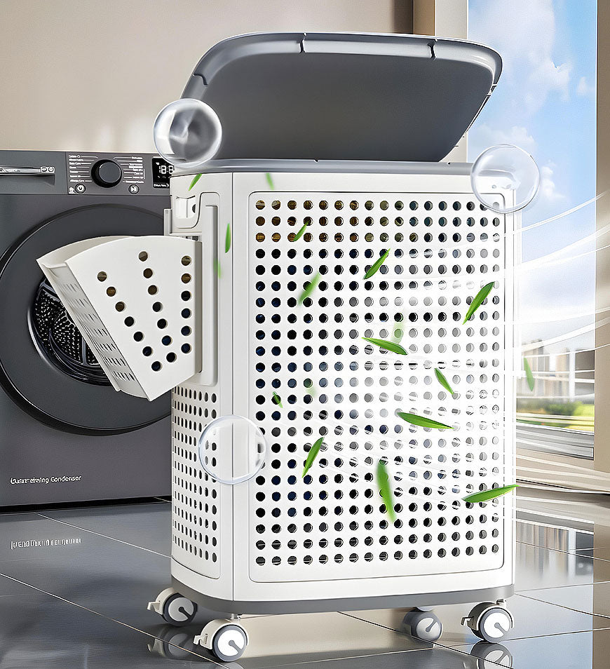 GlideEase Laundry Bin — Müheloses Wäschetragen ohne Rückenschmerz für ordentliche, frische Kleidung | Brehn