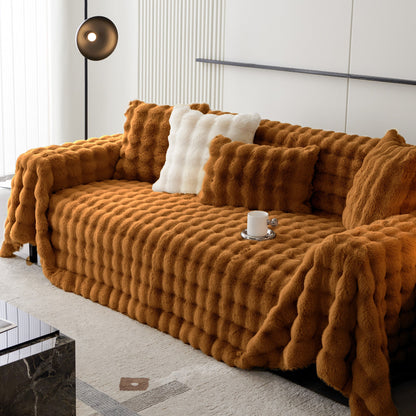 Luxe Ripple Faux Fur Sofa Cover - Modern, Stylisch & Langlebig Sofa Schutz | Brehn
