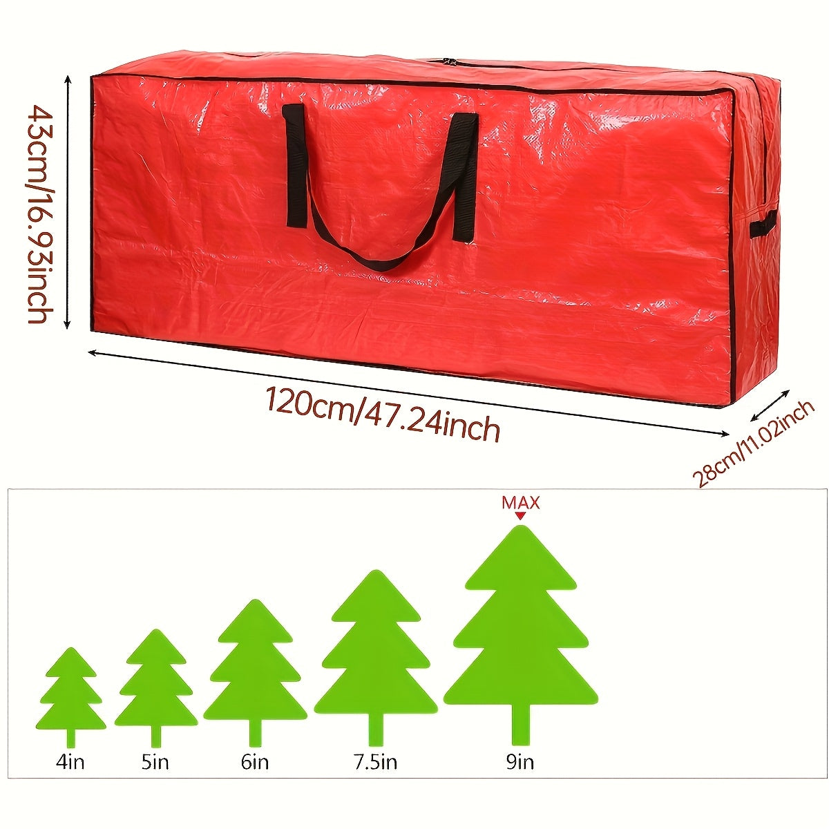 Große Aufbewahrungstasche für künstliche Weihnachtsbäume – wasserdicht und strapazierfähig, Modell TreeTote aus Polyester