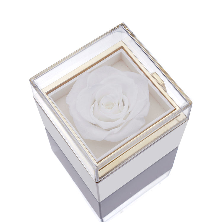 Brehn | [Ideales Geschenk] Ewige Rosenbox - Mit gravierter Halskette & künstlicher Rose