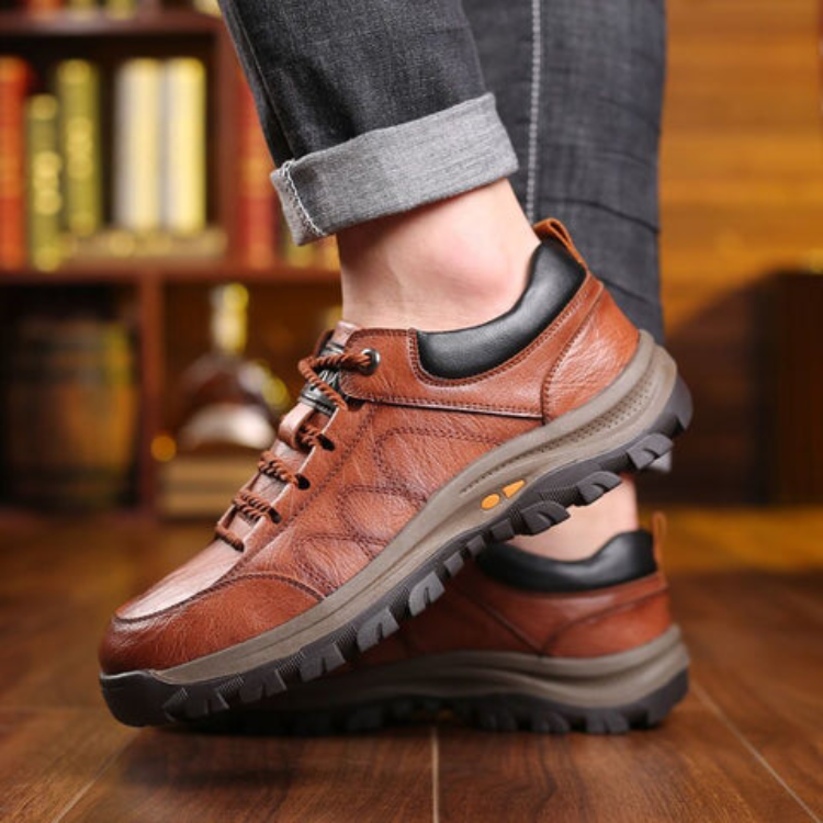 Lässige Herrenschuhe mit handgenähter Fußgewölbeunterstützung und rutschfester, atmungsaktiver Sohle