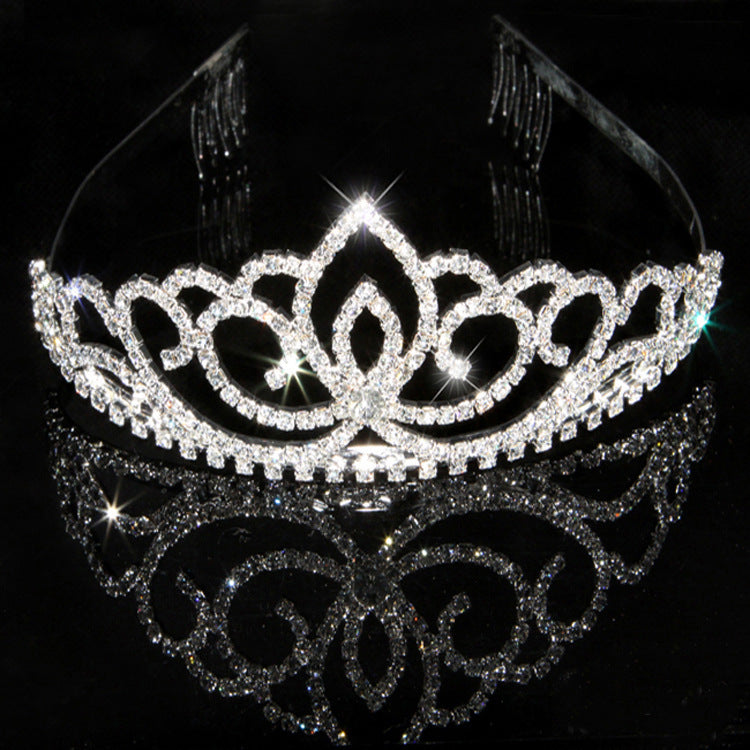 Damen Elegante Strass-Tiara mit floralem Design Brehn