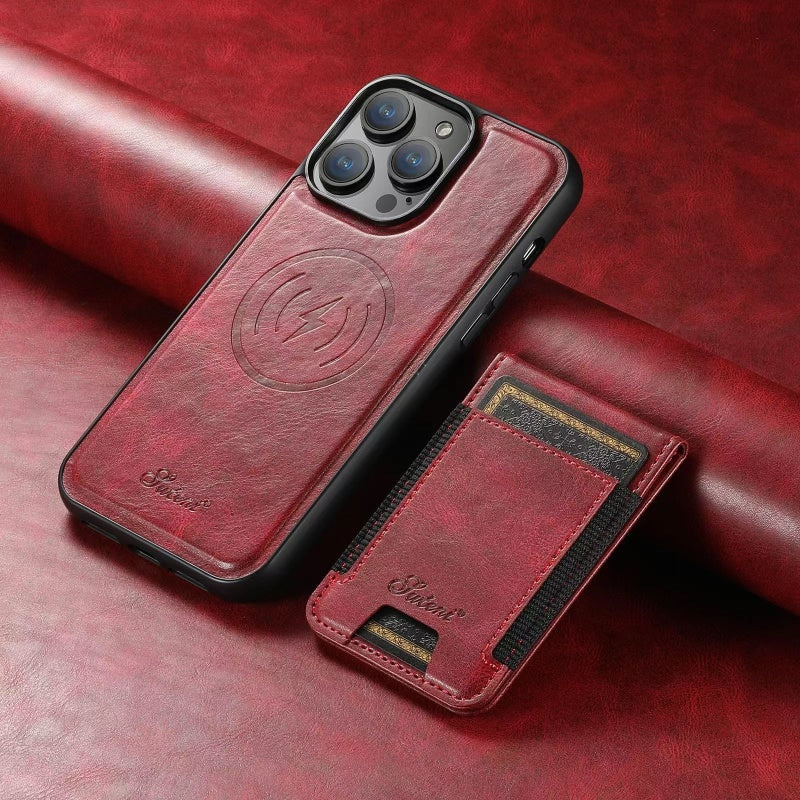 LuxCase Leder Handyhülle mit Kartenfach und Ständer – Kompatibel mit iPhone | Brehn