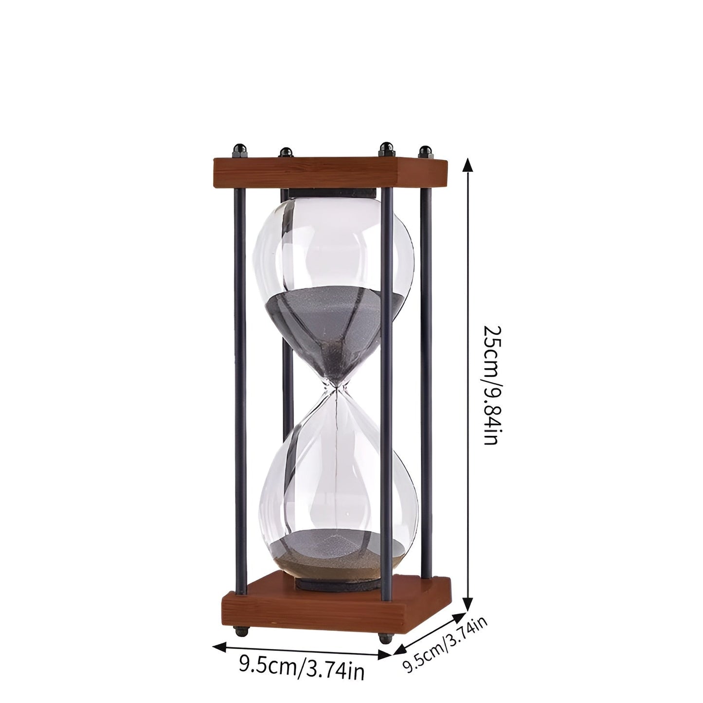 Kostenlose 60-Minuten-Sanduhr – Kreatives, dekoratives Retro-Design in Brehnack | Metallrahmen mit kratzfestem Boden