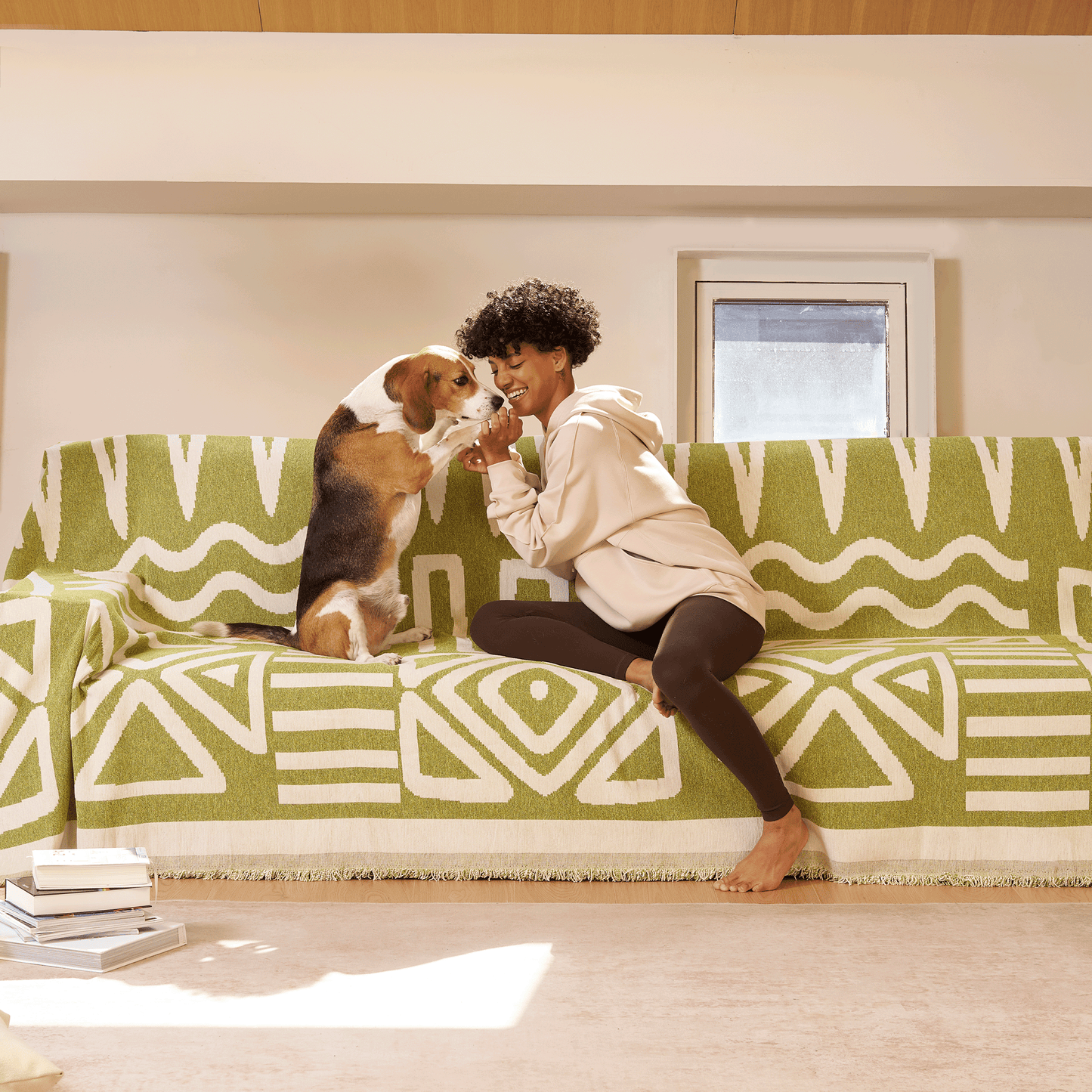 Geometrischer Boho-Stil Sofaüberzug - Modern, Stilvoll & Strapazierfähig Sofa Schutz | Brehn