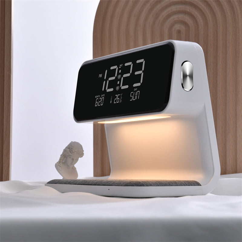 3-in-1 Nachttischlampe Ladegerät Uhr | Brehn