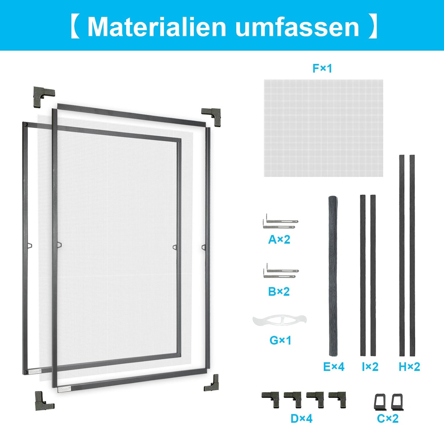 Fliegengitter Fenster Insektenschutz Anthrazit | Brehn