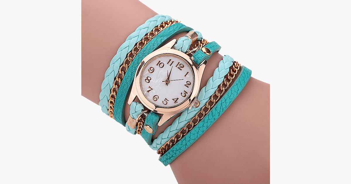 Quarzuhr mit goldenem Zifferblatt und auffälligem Armband – entworfen, um Ihren lässigen Look zu unterstreichen