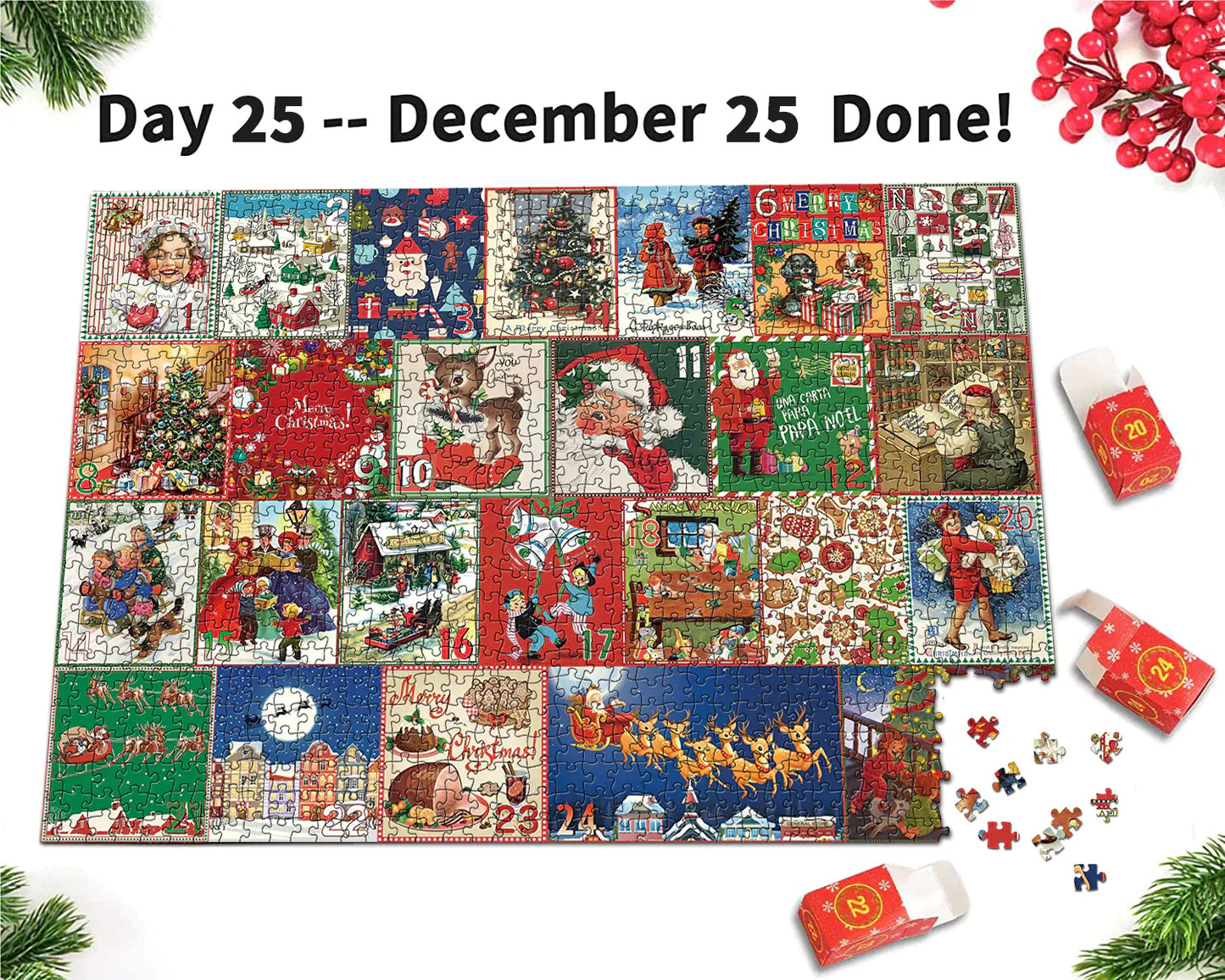 Brehn | Festliches Kamin-Puzzle Weihnachts-Countdown-Kalender - Weihnachtsgeschenk