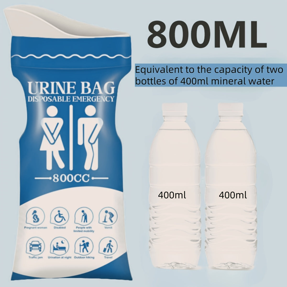 Einweg Urinbeutel 800 ml für Auto & Reisen | Brehn