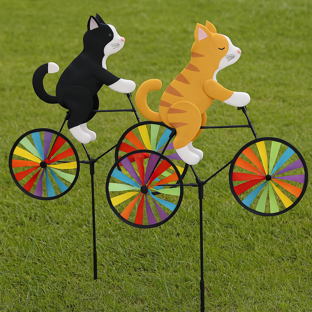 Brehn | Regenbogen Fahrrad Katze Garten Dekoration