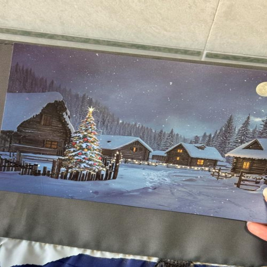 Brehn | Fröhliches Weihnachtsdorf Leuchtende LED-Postkarte