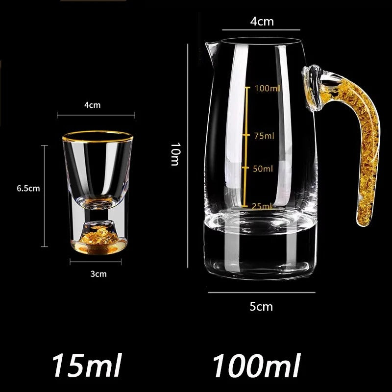 Brehn | Funkelndes Goldenes Handgefertigtes Trinkglas-Set