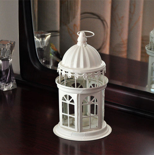 Ornamentale gotische Kuppellaterne mit bunten Glasfenstern und Teelichthalter Brehn