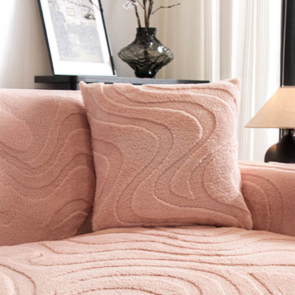 Warme Plüsch Kurvige Jacquard Rutschfeste Sofa-Schutzhülle | Brehn