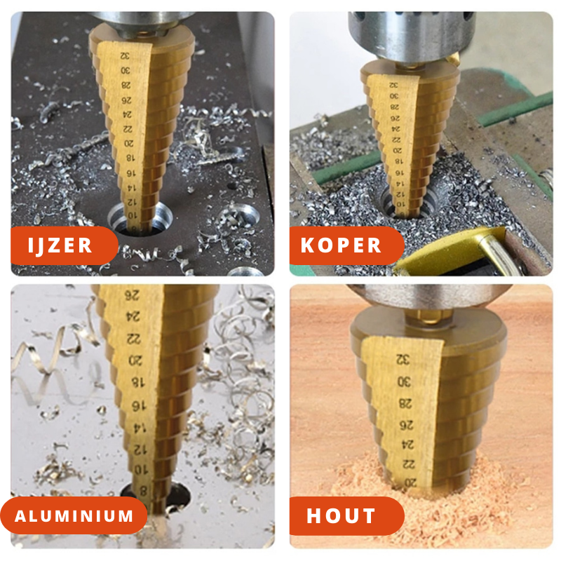 Brehn | 6-teiliges Titan-Bohrer-Set | Für präzises Bohren durch Metall, Holz und andere Materialien