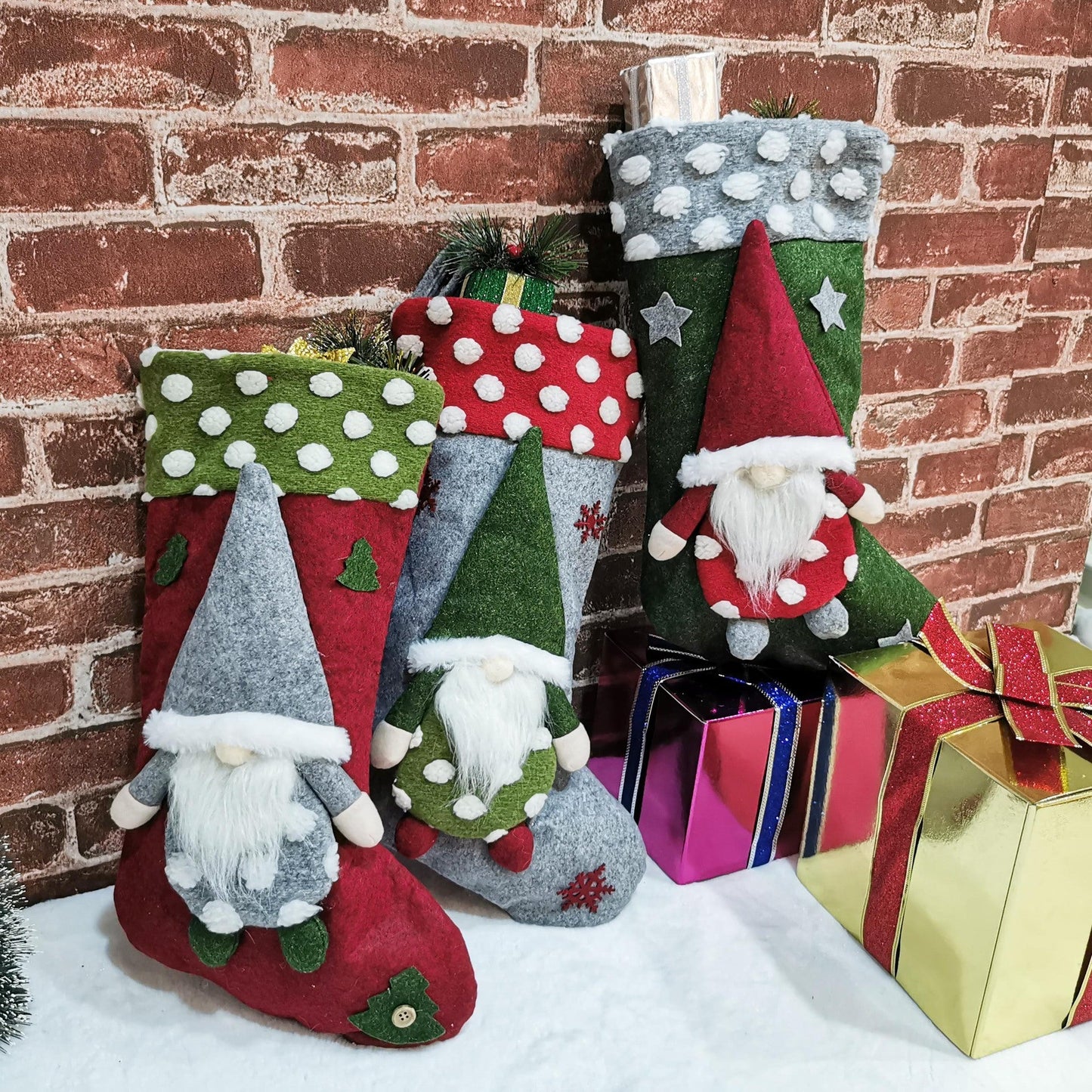 Brehn | Weihnachtsdekoration Zubehör Lambswool Dreidimensionale Weihnachtssocken