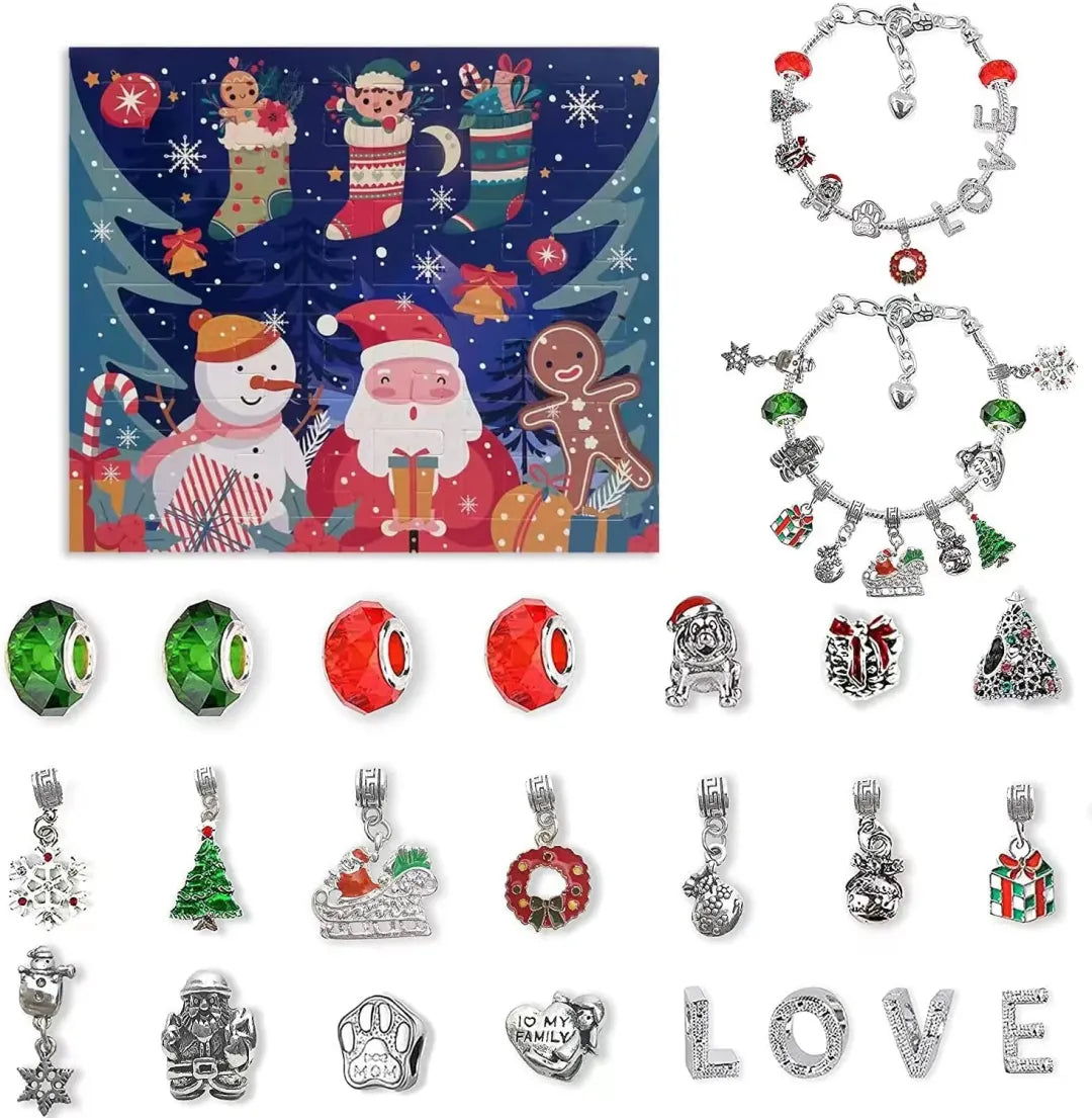 DIY Weihnachts-Adventskalender Armbänder Set