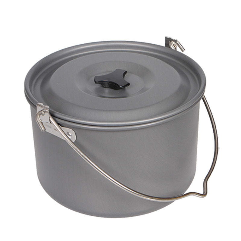 leichgewichtiger eloxierter Aluminium Camping Kochtopf mit Henkel und sicherem Deckel Brehn