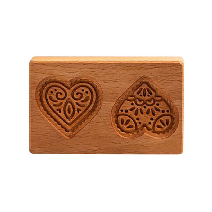 Keksausstecher-Set aus Holz | Gravierte Gebäckstempel | Lebkuchen- und Kekspresse