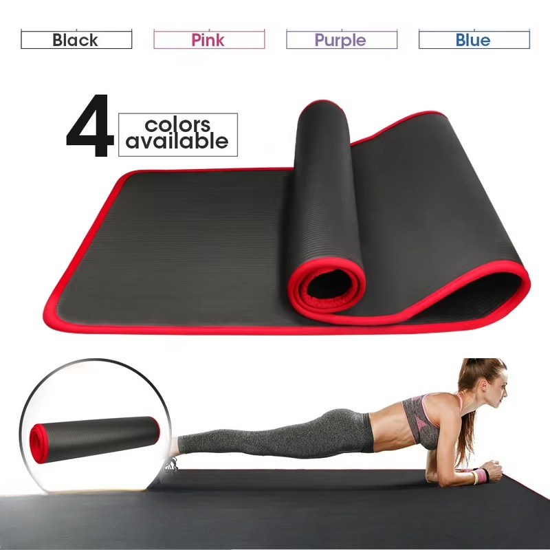 Extra dicke, 1 cm (0,39 Zoll) dicke, rutschfeste Gymnastik- und Yogamatte mit Trageband